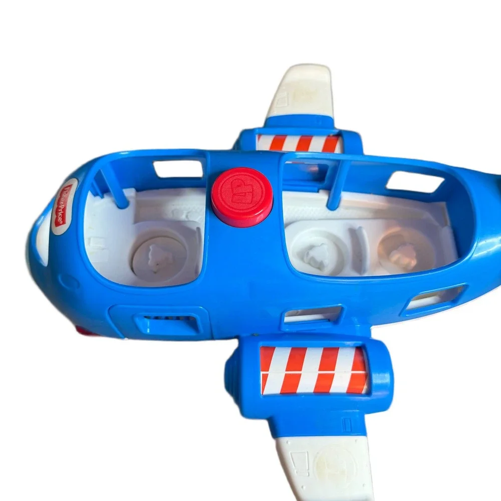 Fisher Price Little People Lil Movers Airplane Blue White Sound Pilot DJJ53
